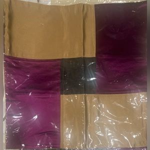 Satin Pillow Cover Case Purple, Black, Gold -Square 17 x 17 - zipper Closure NWT